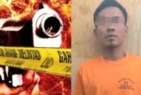 Ilustrasi penodongan dan tersangka saat ditangkap polisi.