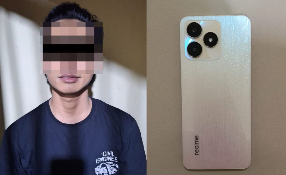 Tersangka dan barang bukti yang berhasil diamankan polisi.
