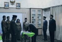 Pelantikan pejabat Administrator Disdukcapil Pringsewu, Senin 30 September 2024.