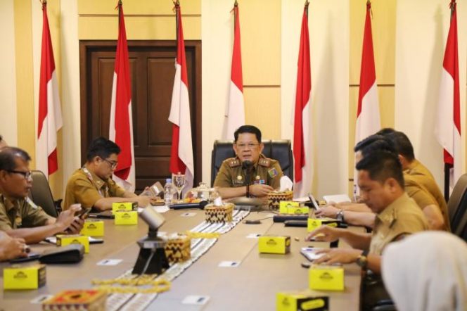 Rapat Kesiapan Kunker Pj Gubernur Lampung Samsudin di Kantor Gubernur, Senin 30 September 2024.