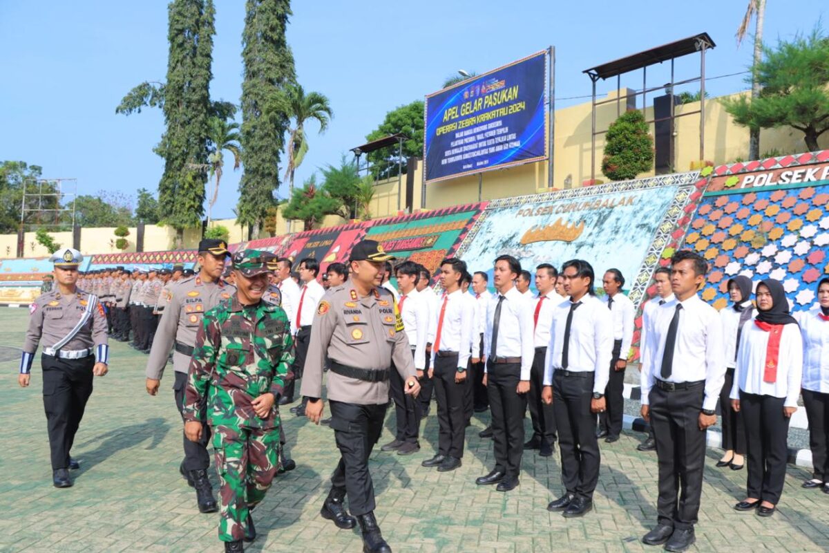 Pemeriksaan Pasukan Operasi Zebra Krakatau 2024, Senin 14 Oktober 2024.