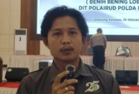 Manager Mitra Bentala Indonesia sekaligus aktivis lingkungan, Ogja Ajitio, saat memberikan keterangan di Polda Lampung, Rabu 16 Oktober 2024 | Dok. Bid Humas Polda Lampung.