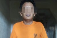 Tersangka SMN saat diamankan di Polsek Punggur, Lampung Tengah, Kamis 17 Oktober 2024.