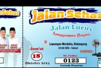 Foto kupon jalan sehat Calon Bupati Tanggamus, Saleh Asnawai - Agus Suranto.