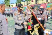 Pencucian Tunggul Kesatuan Wira Bhakti Begawi Jejama Polres Tanggamus, Sabtu 19 Oktober 2024.