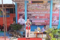 Parosil Mabsus saat memberikan sambutan pelepasan Jamaah Umroh di Peko Ghiham Sumaju, Jumat 18 Oktober 2024, lalu.
