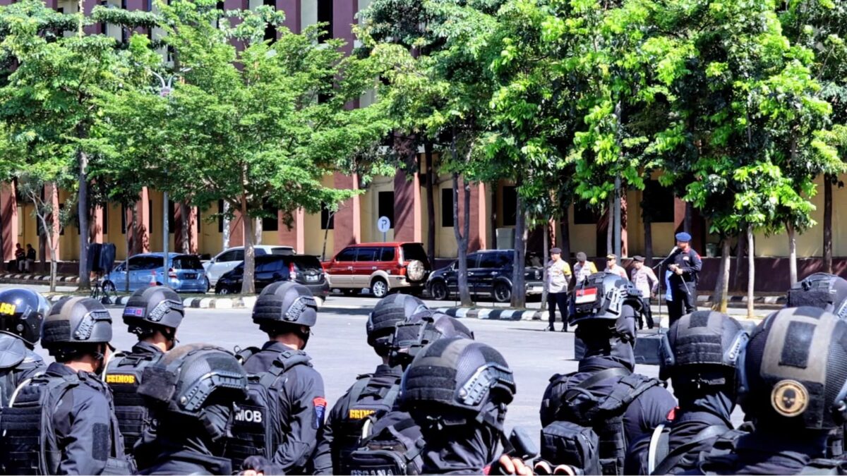 Apel Pengamanan Pelantikan Presiden RI dilaksanakan Polda Lampung, Minggu 20 Oktober 2024 | Dok. Humas Polda Lampung.