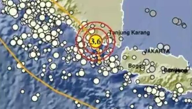 
 Titik Gempa yang dirasakan di Tanggamus, Selasa 22 Oktober 2024, pukul 12.48.20 WIB | Dok. BMKG.