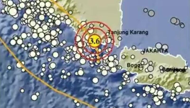 Titik Gempa yang dirasakan di Tanggamus, Selasa 22 Oktober 2024, pukul 12.48.20 WIB | Dok. BMKG.