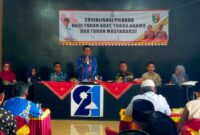 Pj Sekda Tanggamus Suaidi saat membuka sosialisasi Pilkada 2024 di Hotel 21 Gisting, Kamis 24 Oktober 2024 | Herdi/Media Prioritastv.com. 