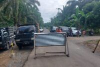 Sejumlah kendaraan diparkir di pinggir jalan imbas penutupan pembangunana jalan Pekon Ulokmukti dan Pekon Sumberagung, Ngambur, Pesisir Barat, Lampung, Rabu 24 Oktober 2024 | Sungatno/Media Prioritastv.com.