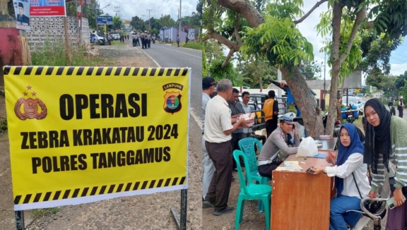 Kolase foto saat razia gabungan Sat Lantas Polres Tanggamus dan penindakan kepada masyarakat yang melanggar, Sabtu 26 Oktober 2024 | Herdi/Media Prioritastv.com.