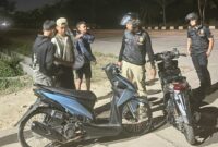 Patroli Ditkrimum Polda Lampung di Bandar Lampung.