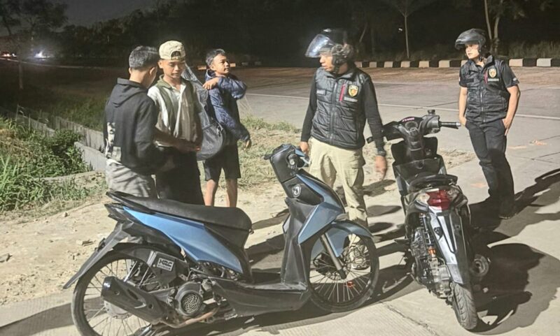 Patroli Ditkrimum Polda Lampung di Bandar Lampung.