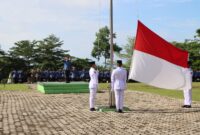 Pj Bupati Tanggamus Mulyadi Irsan saat memimpin Upacara Hari Sumpah Pemuda ke 96 dan Hari Santri Nasional, Senin 28 Oktober 2024 | Herdi/Media Prioritastv.com.