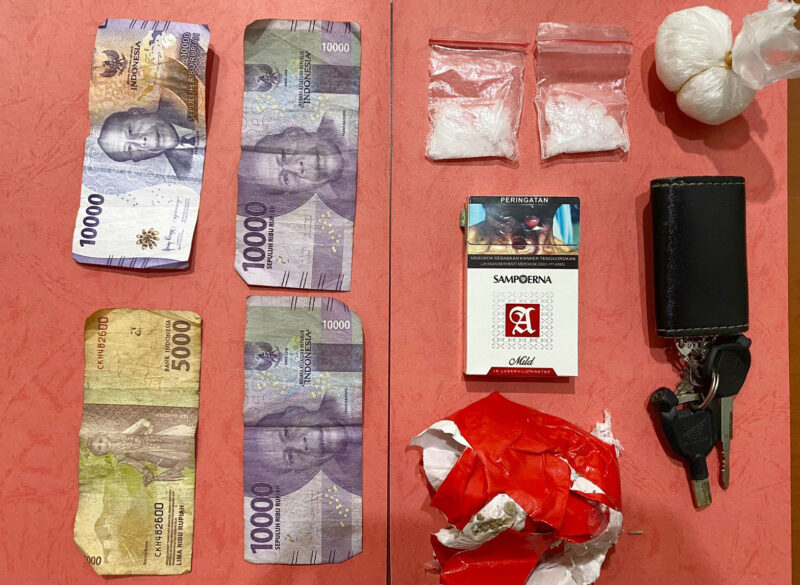 Barang bukti narkoba yang disita Polres Tulang Bawang dalam kegiatan Gasak Narkoba di Kecamatan Banjar Margo