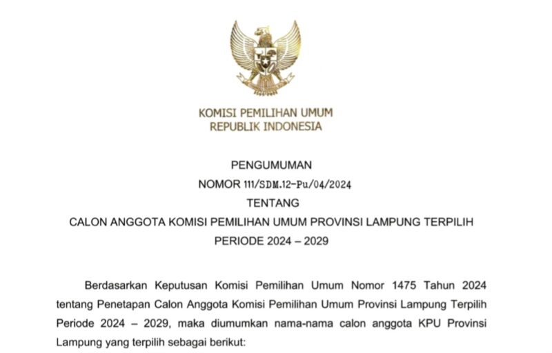 Pengumuman KPU RI.