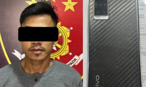 Tersangka dan barang bukti yang berhasil diamankan polisi.