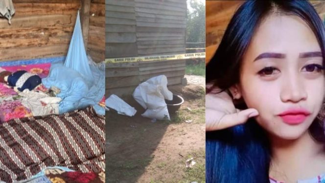 Kolase foto kamar rumah korban, police line dan korban semasa hidupnya.