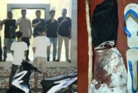 Kedua Tersangka dan barang bukti yang berhasil diamankan polisi.