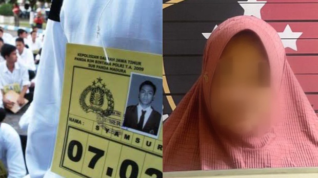 Kolase foto Ilustrasi Penerimaan Polri dan Tersangka yang ditangkap Polda Lampung.