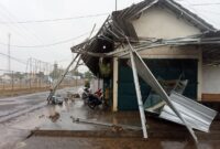 Rumah warga terdampak Puting Beliung di Lampung Tengah.