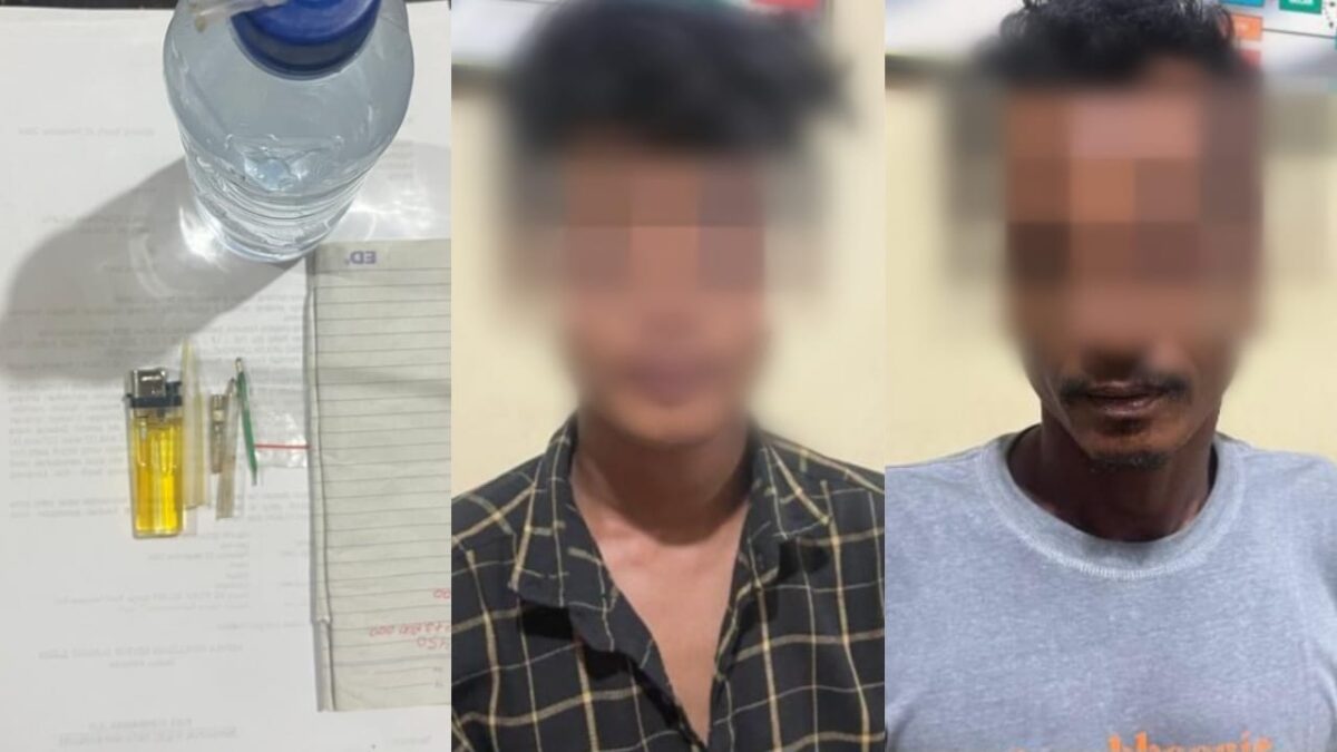 Barang bukti Narkoba dan Kedua Tersanhka yang ditangkap Polisi, Jumat 1 Nopember 2024.