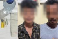 Barang bukti Narkoba dan Kedua Tersanhka yang ditangkap Polisi, Jumat 1 Nopember 2024.