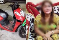Barang bukti sepeda motor dan tersangka yang berhasil ditangkap Polres Pesisir Barat Lampung.