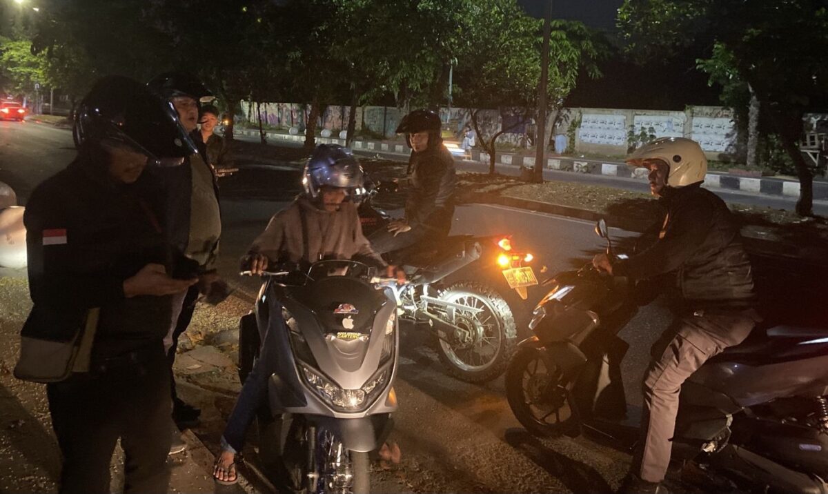 Patroli malam Ditkrimum Polda Lampung.