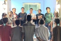 Kelima tersangka setelah ditangkap Tekab 308 Presisi Polres Tanggamus | Dok. Humas Polres Tanggamus.