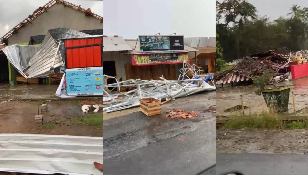 Kolase foto sejumlah kanopi dan bangunan di area TPU Keputran Ambruk, Senin 4 Nopember 2024.