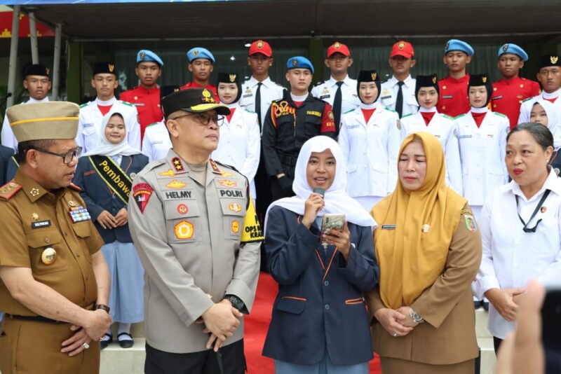 Kapolda Lampung Usai Sosialisasi di SMAN 5 Bandar Lampung, Senin 4 Nopember 2024.