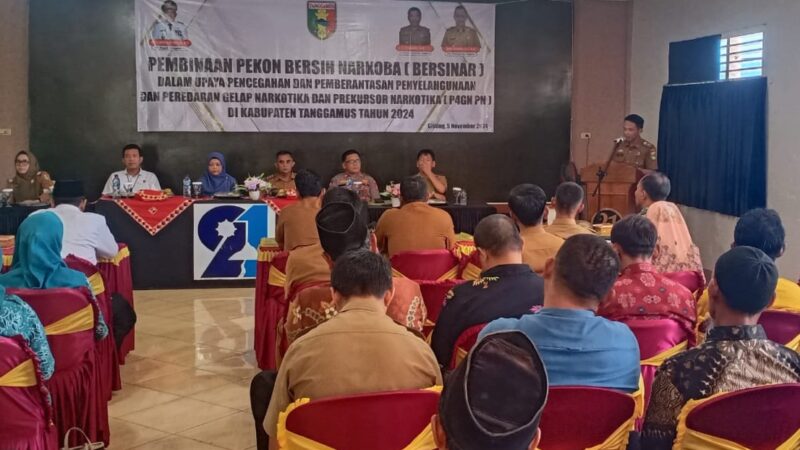 Pembinaan Pekon Bersih Narkoba di Hotel 21 Gisting, Tanggamus, Selasa 5 Nopember 2024.