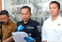 Kasubbid Penmas Kompol Andri Yulianto saat menyampaikan pengungkapan kasus, Selasa 5 Nopember 2024.