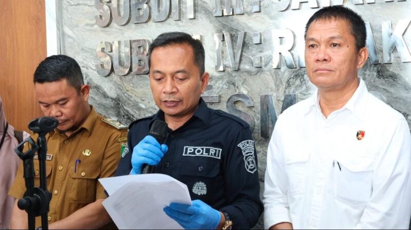 Kasubbid Penmas Kompol Andri Yulianto saat menyampaikan pengungkapan kasus, Selasa 5 Nopember 2024.