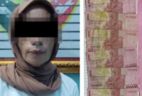 Tersangka dan barang bukti uang yang tunai yang diamankan polisi di Way Kanan, Senin 4 Nopember 2024.