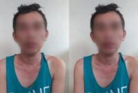 Tersangka yang mengaku bernama Peri alias Kirut setelah ditangkap Polisi.