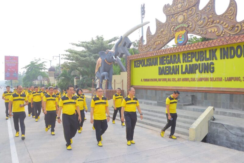 Olahraha Bersama di Polda Lampung, Jumat 15 November 2024.