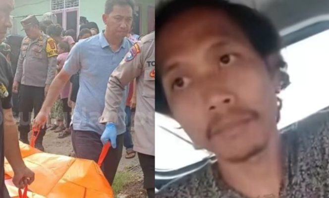 
 Kolase foto saat korban dievakuasi polisi dan tersangka Mulkan Toro usai ditangkap.