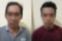 Kedua pria paruh baya warga Gunung Alip Tanggamus yang ditangkap polisi | Dok. Polres Tanggamus.