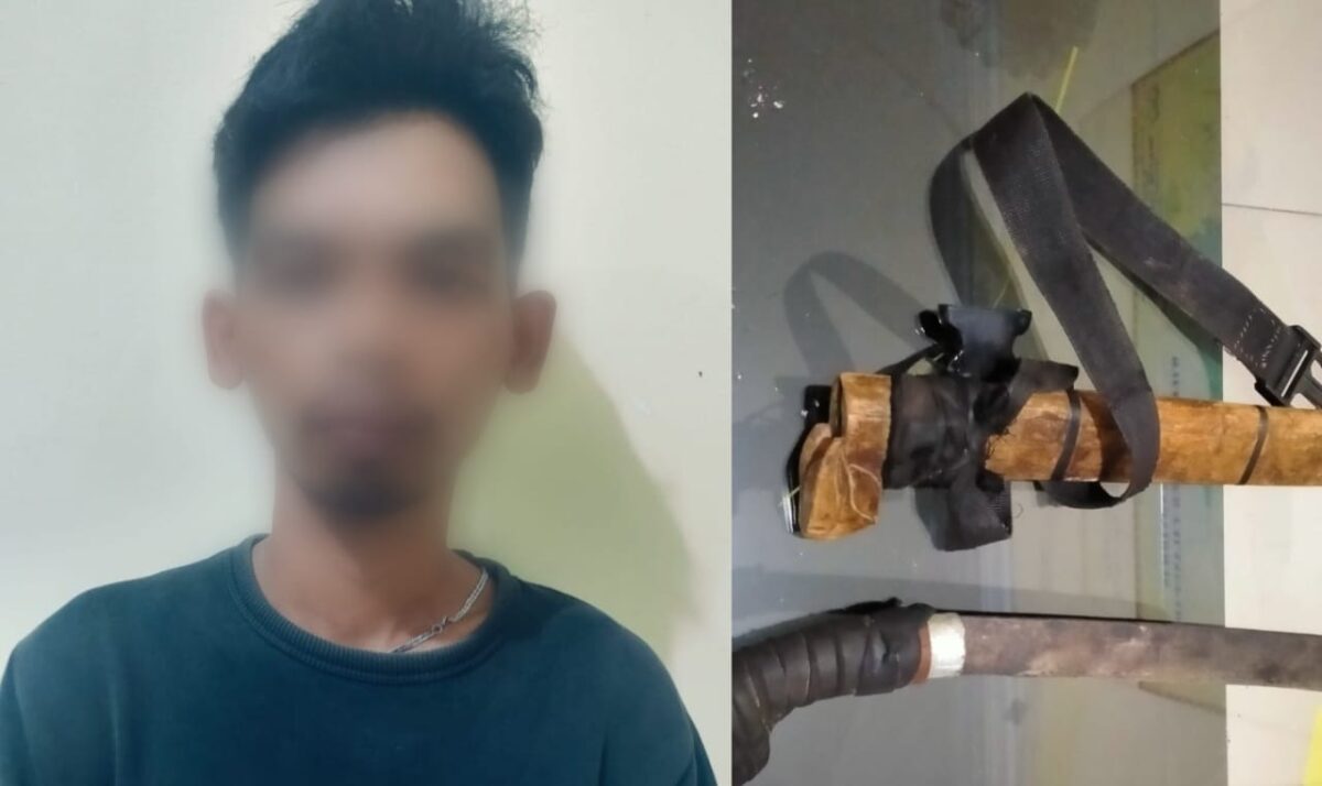 Tersangka dan barang bukti yang berhasil diamankan Polsek Talang Padang.