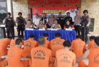 Konferensi Pers Pengungkapan Kasus Narkoba Polres Lampung Tengah, Sabtu 23 November 2024.