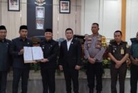 Penyampaian hasil pembahasan, persetujuan DPRD, dan pendapat akhir Kepala Daerah terhadap Rancangan Anggaran Pendapatan dan Belanja Daerah (RAPBD) Kabupaten Tanggamus Tahun Anggaran 2025, Senin 25 November 2024 | Herdi/Media Prioritastv.com.