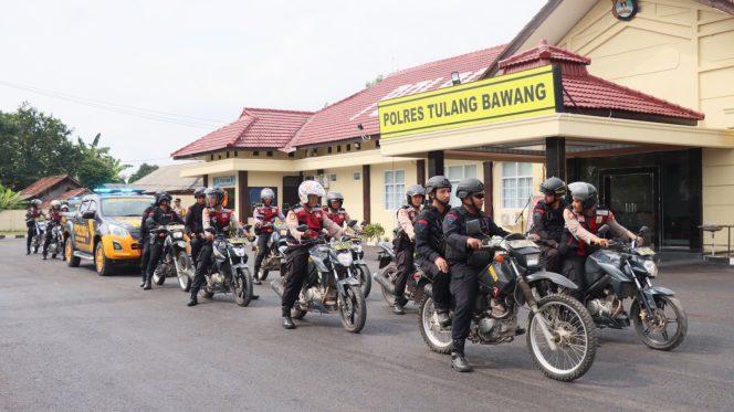 
 Polres Tulang Bawang Gelar Patroli Skala Besar Pasca Pungut Suara, Ini Tujuannya