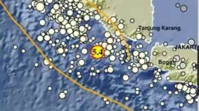 
 Titik Gempa di Pesisir Barat Lampung | Dok. BMKG