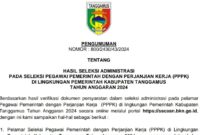 Pengumuman Lolos Administrasi PPPK Tanggamus 2024