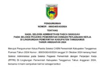 Pengumuman Paska Masa Sanggah PPPK 2024 Kabupaten Tanggamus.