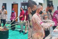 Kolase foto pemusnahan  barang bukti dengan cara dibakar dan diblender, Kamis 21 November 2024 | Herdi/Media Prioritastv.com.