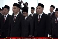 Prosesi Pelantikan Anggota KPU Tanggamus yang disiarkan KPU RI, Kamis 21 November 2024.
